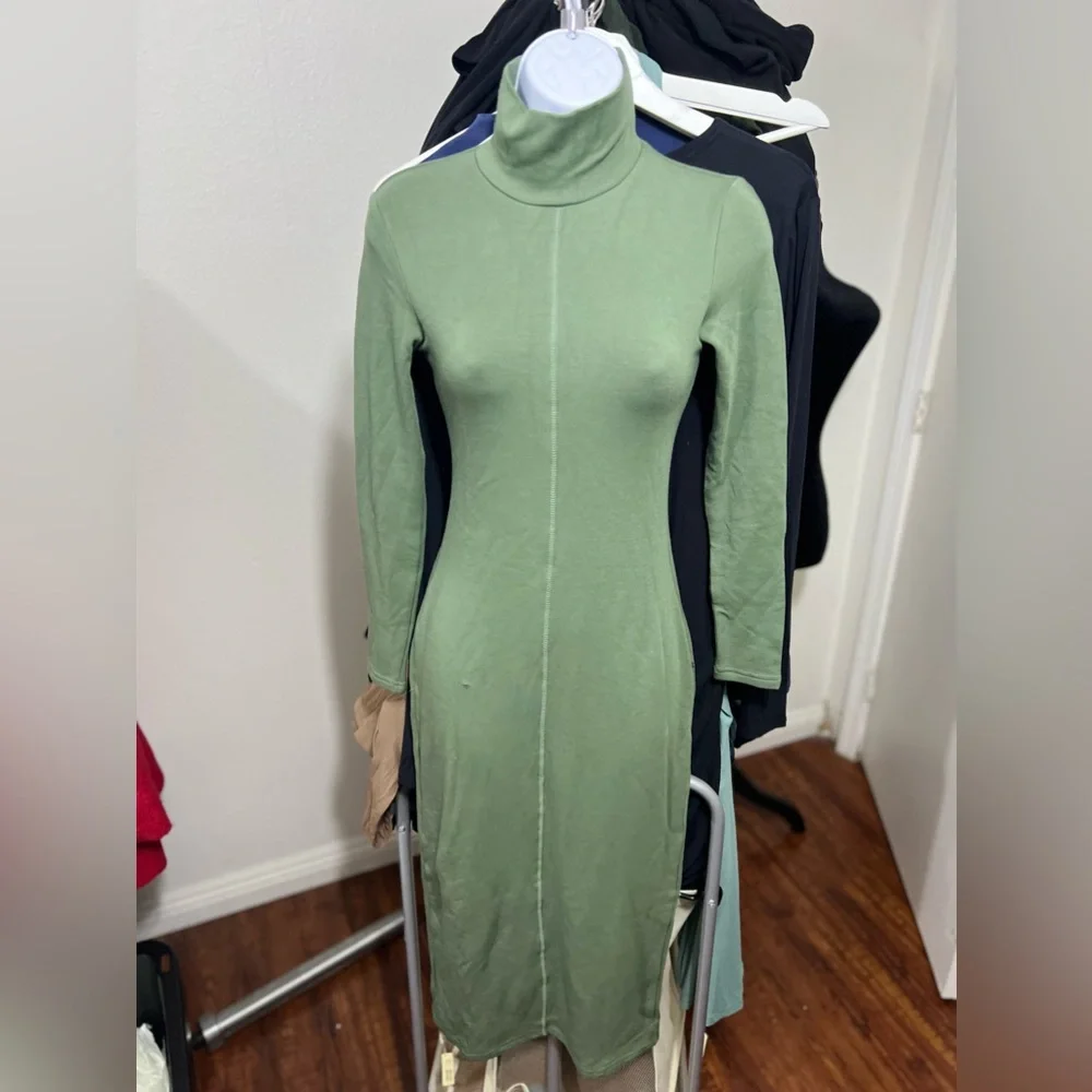 OGL Eco-Mousse® Turtleneck Midi Dress - Picture 3 of 6